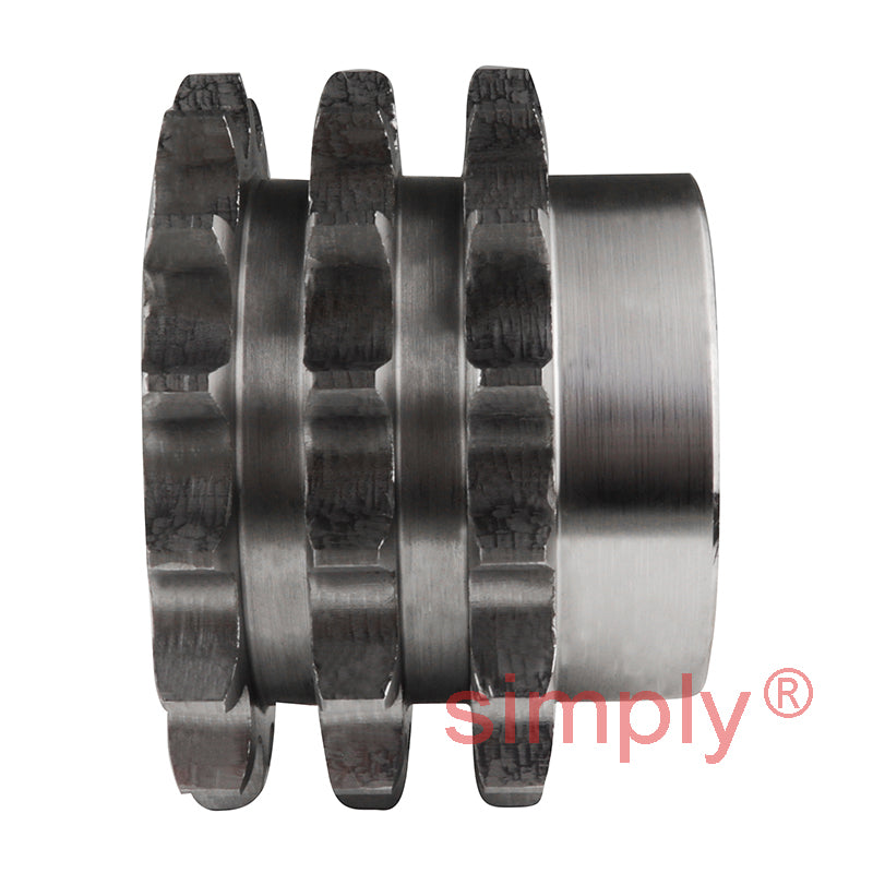 15 Tooth 12B Triplex Pilot Bore Sprocket for 3/4 inch Pitch Chain