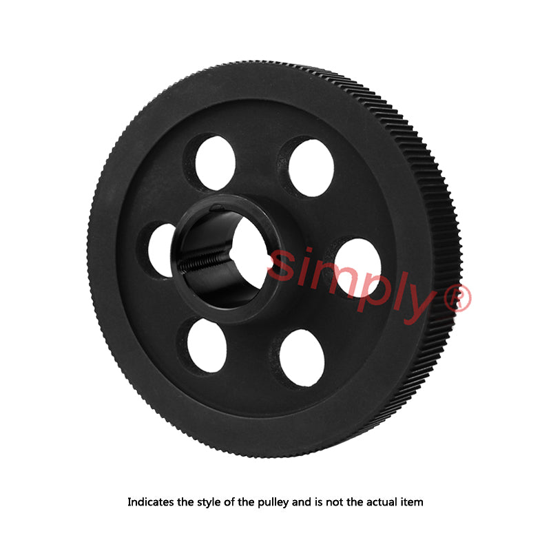 PC14M-112S-20 - 14mm Pitch 112 Tooth Polychain and Synchrochain Cast Iron Taper Bore Timing Belt Pulley for 20mm Wide Belts