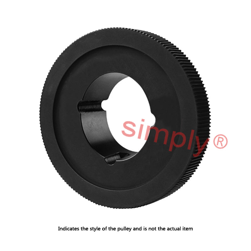 PC14M-60S-125 - 14mm Pitch 60 Tooth Polychain and Synchrochain Steel Taper Bore Timing Belt Pulley for 125mm Wide Belts