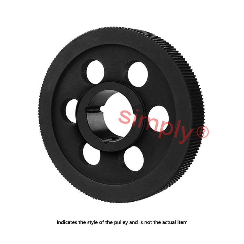 PC14M-140S-125 - 14mm Pitch 140 Tooth Polychain and Synchrochain Cast Iron Taper Bore Timing Belt Pulley for 125mm Wide Belts
