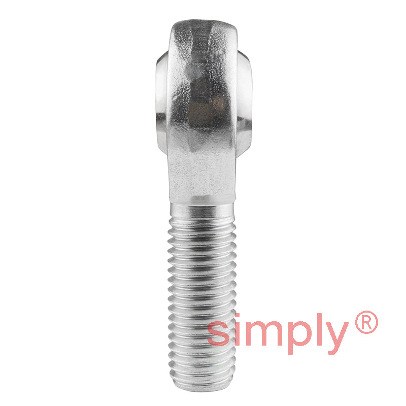 Budget POS18 Right Hand Steel / Bronze Lined Plain Male Rod End 18mm Bore M18x2.5 Thread