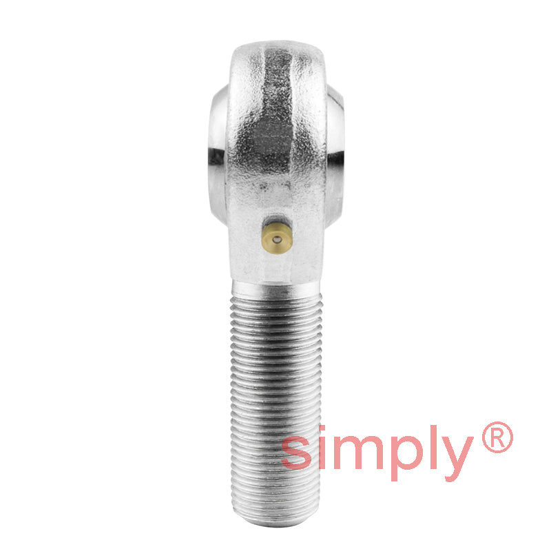 Budget POS18C Right Hand Steel / Bronze Lined Maintenance Required Plain Male Rod End 18mm Bore M18x1.5 Thread