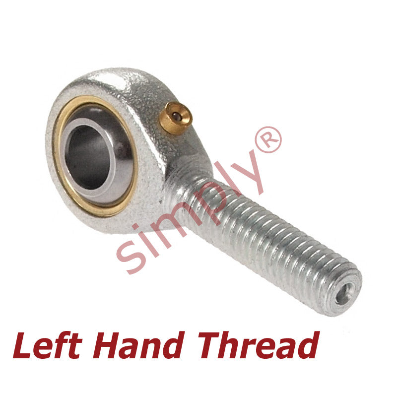 Budget POS25L Left Hand Steel / Bronze Lined Plain Male Rod End 25mm Bore M24x2 Thread