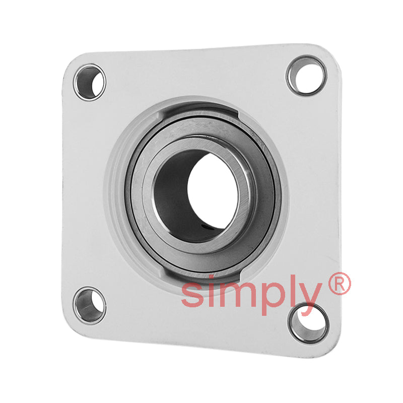 RHP PSF1-7/16CR Thermo Plastic Four Bolt Square Flange Housing with 1-7/16 inch Bore Stainless Insert