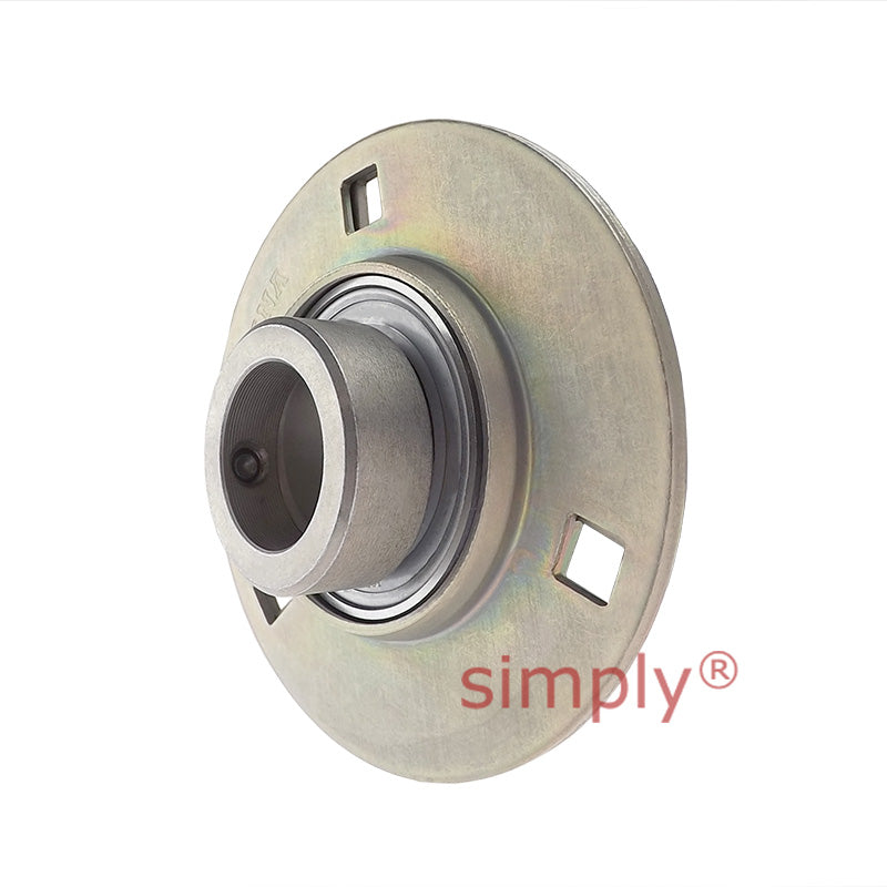 INA RA17XL Three Bolt Sheet Steel Round Housing with Eccentric Collar Insert 17mm Bore