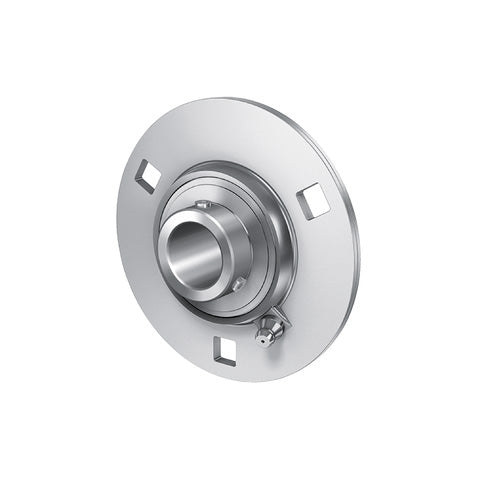 INA RRY17VA Three Bolt Sheet Steel Round Housing with Grub Screw Insert and Anti-Corrosion Protection 17mm Bore