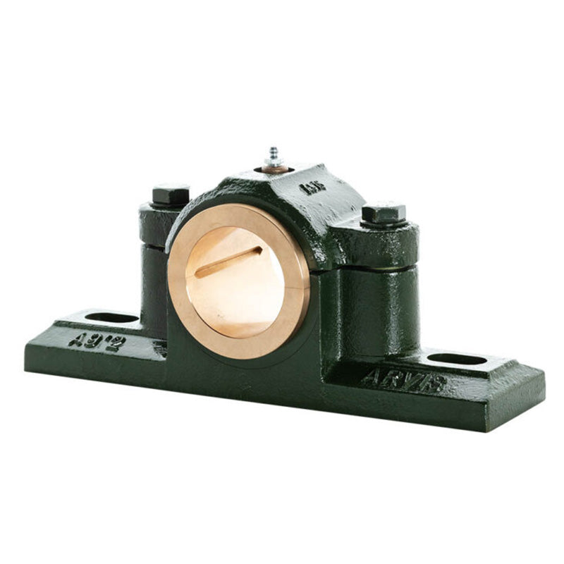 Major Brand SX50M Metric Split Cast Iron Two Bolt Pillow / Plummer Block Housing with 50mm Bore Gunmetal Bush Insert - Allow 3-4 Weeks
