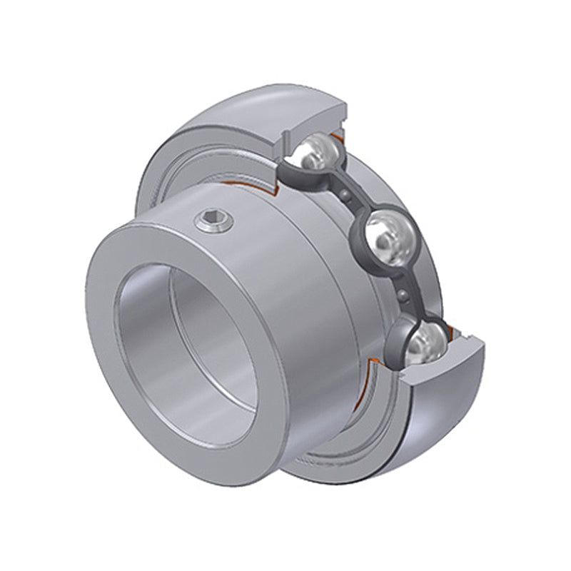 SNR SES207-22 Imperial Stainless Flatback Spherical Outer Food Safe Bearing Insert 1-3/8 inch Bore 72mm Outside Diameter with Eccentric Collar - Allow 2-3 Days