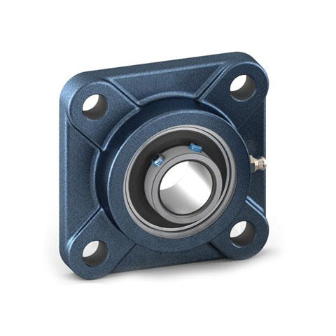 RHP SF1-3/4A Four Bolt Square Cast Iron Flange Housing and 1-3/4 inch Bore Grub Screw Flat Back Insert