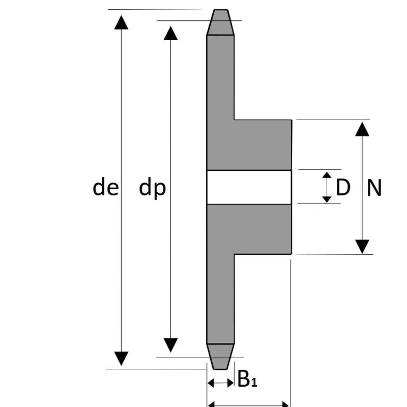 45 Tooth 24B Simplex Pilot Bore Sprocket for 1-1/2 inch Pitch Chain