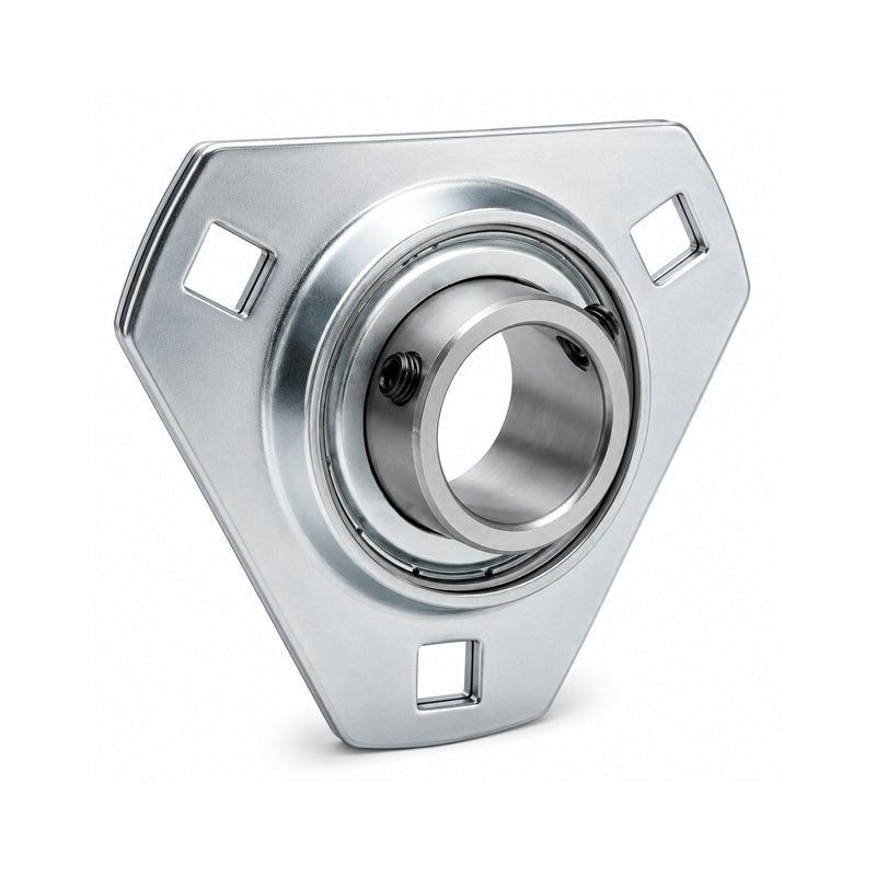 RHP SLFT1DEC Pressed Steel 3 Bolt Triangle Flange Housing and 1 inch Bore Insert