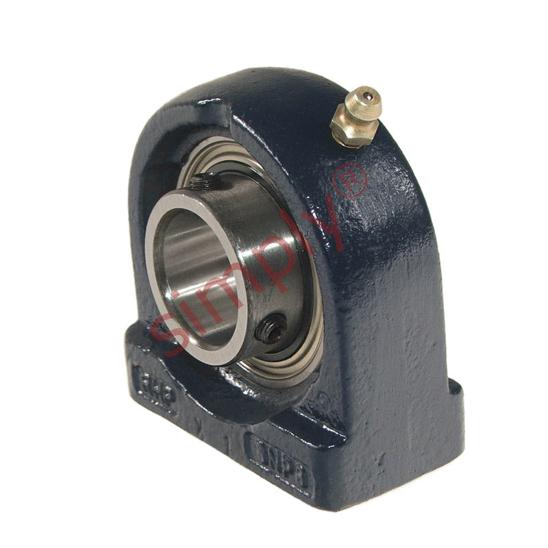 RHP SNP3/4A Threaded Base Small Footprint Pillow / Plummer Block and 3/4 inch Bore Grub Screw Flat Back Insert