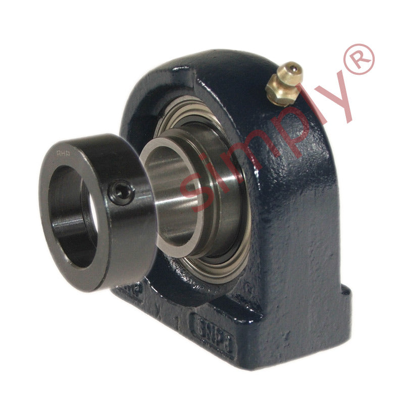 RHP SNP1DEC Threaded Base Small Footprint Pillow / Plummer Block and 1 inch Bore Full Width Collar Insert