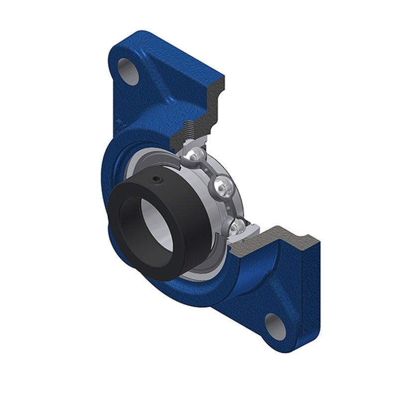 SNR ESF206 Metric Four Bolt Square Cast Iron Flange Housing with Eccentric Collar 30mm Bore - Allow 2-3 Days