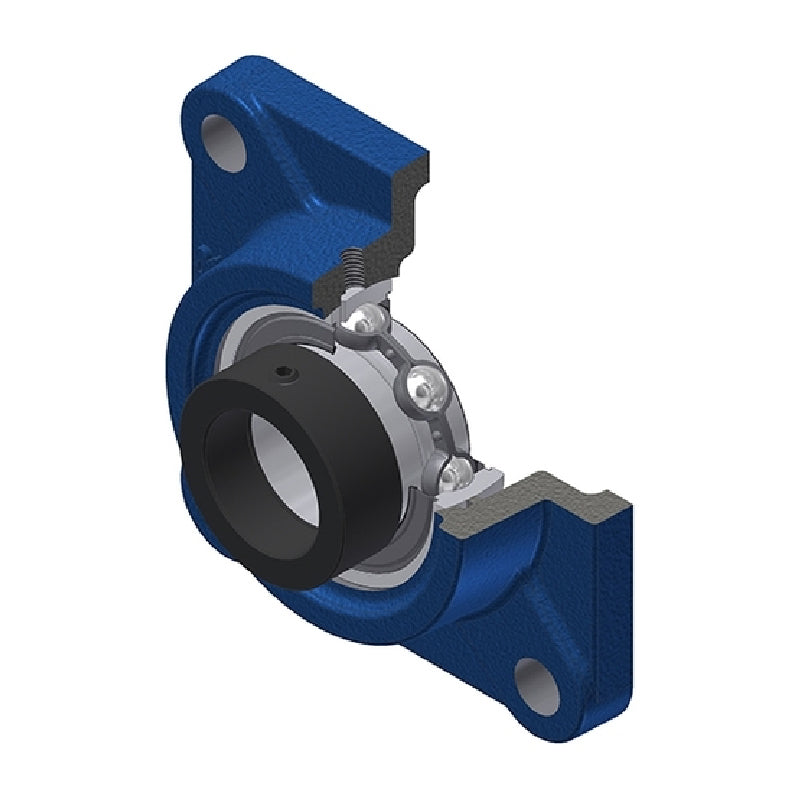 SNR ESF212 Metric Four Bolt Square Cast Iron Flange Housing with Eccentric Collar 60mm Bore - Allow 2-3 Days