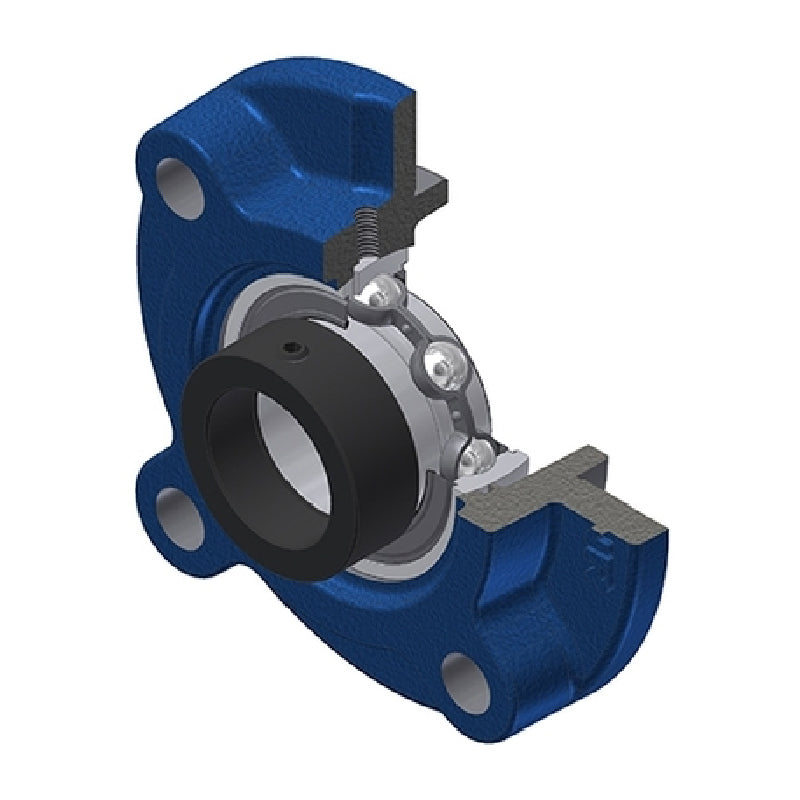 SNR ESFC207 Metric Four Bolt Cast Iron Round Flanged Housing with 35mm Eccentric Collar Insert