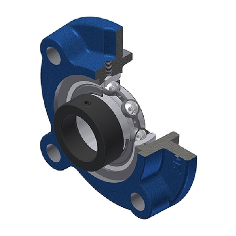 SNR ESFC210N Metric Four Bolt Cast Iron Round Flanged Housing with 50mm Eccentric Collar Insert - Allow 2-3 Days
