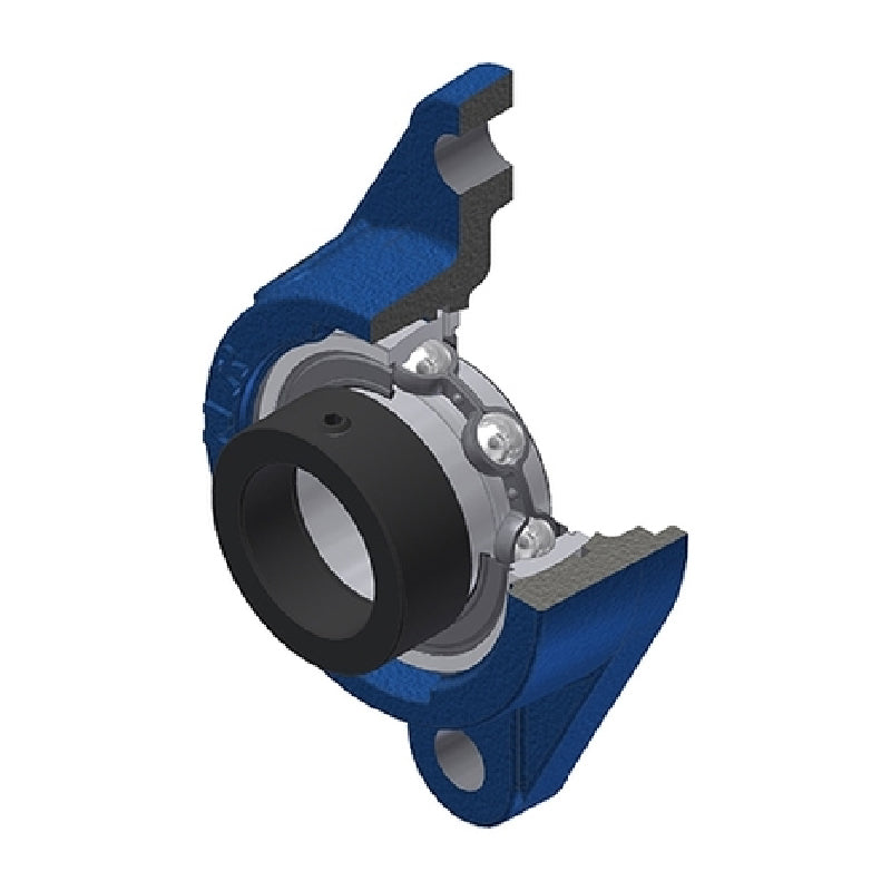 SNR ESFLE202 Metric Two Bolt Cast Iron Oval Housing with 15mm Bore Eccentric Collar Insert - Allow 2-3 Days