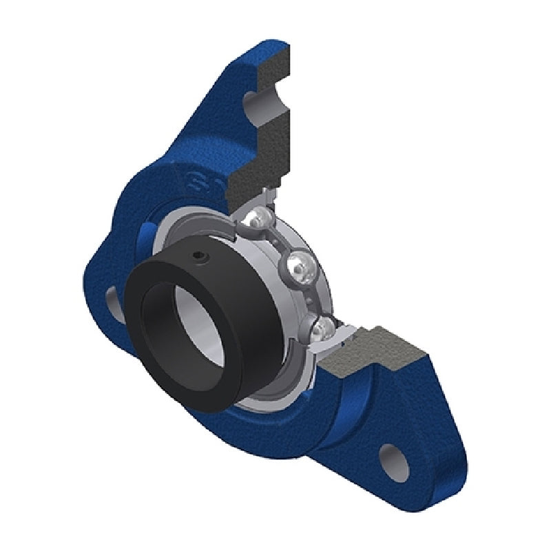 SNR ESFTE209 Metric Three Bolt Cast Iron Triangular Housing Unit with Eccentric Collar Insert 45mm Bore - Allow 2-3 Days