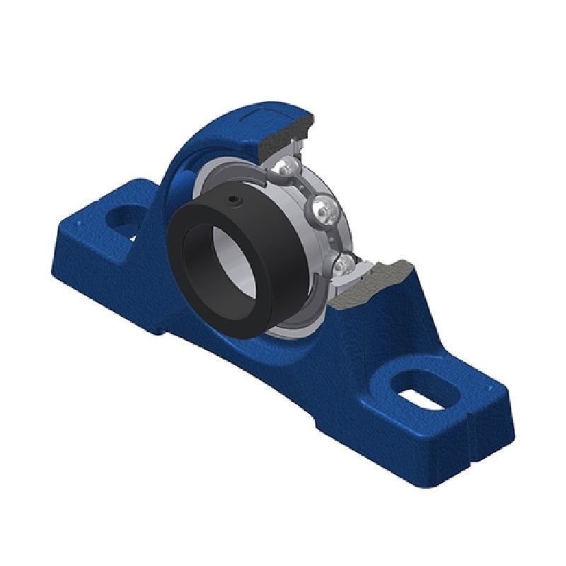 SNR ESPE204 Metric Cast Iron Two Bolt Pillow / Plummer Block Housing with 20mm Eccentric Collar Insert - Allow 2-3 Days