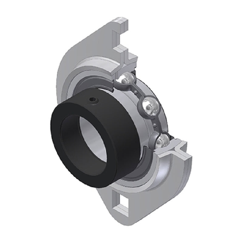 SNR ESPFL205 Metric Two Bolt Oval Pressed Steel Bearing Housing with 25mm Eccentric Collar Insert - Allow 2-3 Days