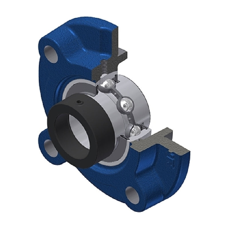 SNR EXFC208 Metric Four Bolt Cast Iron Round Flanged Housing with 40mm Eccentric Collar Insert - Allow 2-3 Days