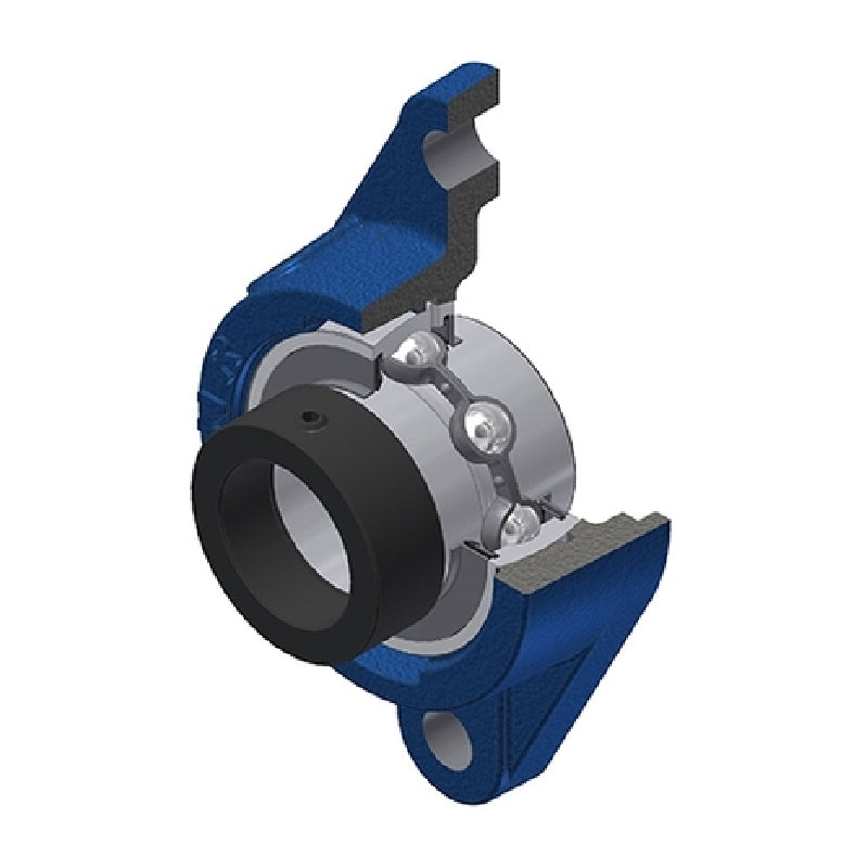 SNR EXFLE205 Metric Two Bolt Cast Iron Oval Housing with 25mm Bore Eccentric Collar Insert - Allow 2-3 Days