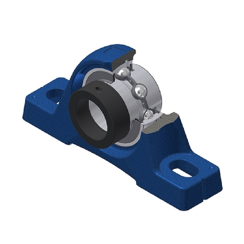 SNR EXPE205 Metric Cast Iron Two Bolt Pillow / Plummer Block Housing with 25mm Eccentric Collar Insert - Allow 2-3 Days