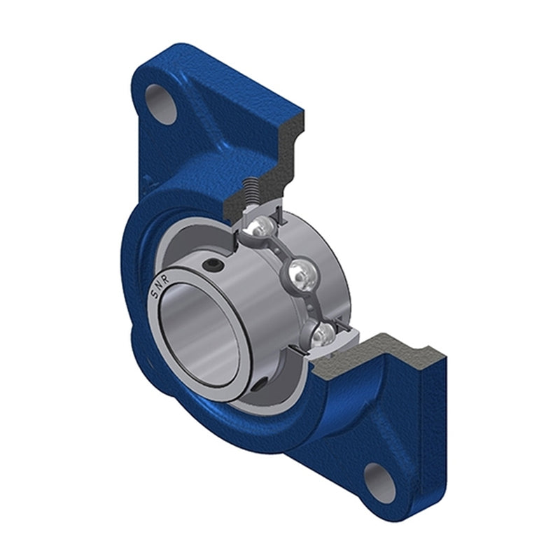 SNR UCF212 Metric Four Bolt Square Cast Iron Flange Housing with 60mm Bore Insert