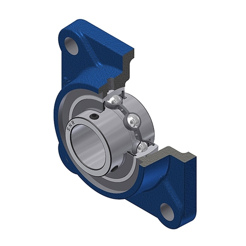 SNR UCF211N Metric Four Bolt Square Cast Iron Flange Housing with 55mm Bore Insert - Allow 2-3 Days