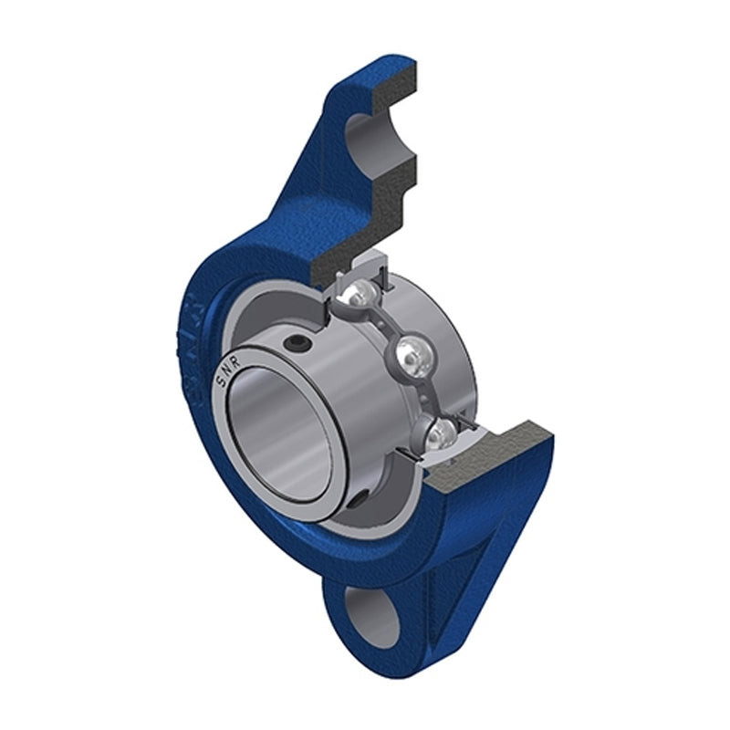 SNR UCFL307 Metric Two Bolt Oval Cast Iron Flange Housing with 35mm Bore Insert - Allow 2-3 Days