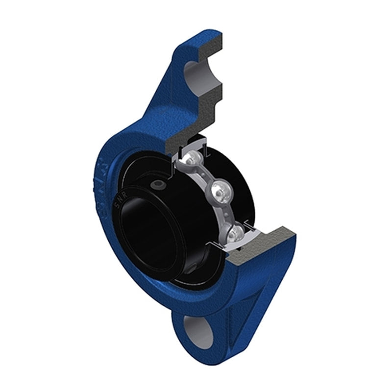 SNR UCFL210T20 Metric Two Bolt Oval Cast Iron Flange Housing with 50mm Bore Insert Wide Temperature Version