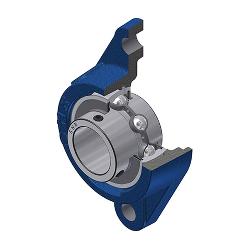 SNR UCFLE209-28 Imperial Two Bolt Oval Cast Iron Flange Housing with 1-3/4 inch Bore Insert - Allow 2-3 Days