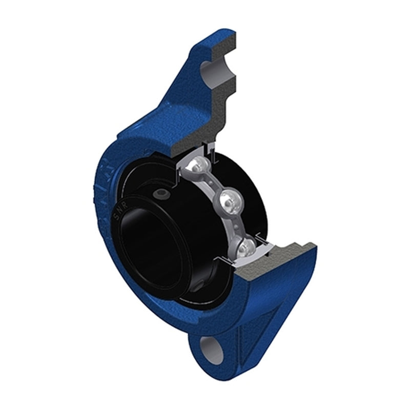 SNR UCFLE204-12T20 Imperial Two Bolt Oval Cast Iron Flange Housing with 3/4 inch Bore Insert Wide Temperature Version - Allow 2-3 Days