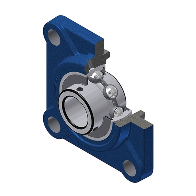 SNR UCFS312 Metric Four Bolt Square Cast Iron Flange Housing with 60mm Bore Insert - Allow 2-3 Days