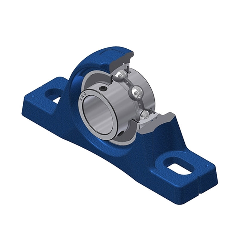 SNR UCPLE206 Metric Cast Iron Two Bolt Pillow / Plummer Block Housing with 30mm Bore Insert - Allow 2-3 Days