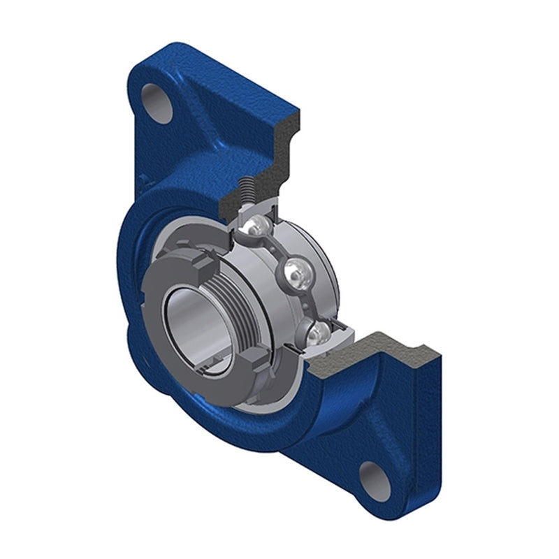SNR UKF310H Metric Four Bolt Square Cast Iron Housing Insert and Adaptor Sleeve Fits 45mm Shaft