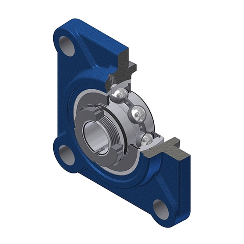 SNR UKFS311H Metric Four Bolt Square Cast Iron Housing Insert and Adaptor Sleeve Fits 50mm Shaft - Allow 2-3 Days