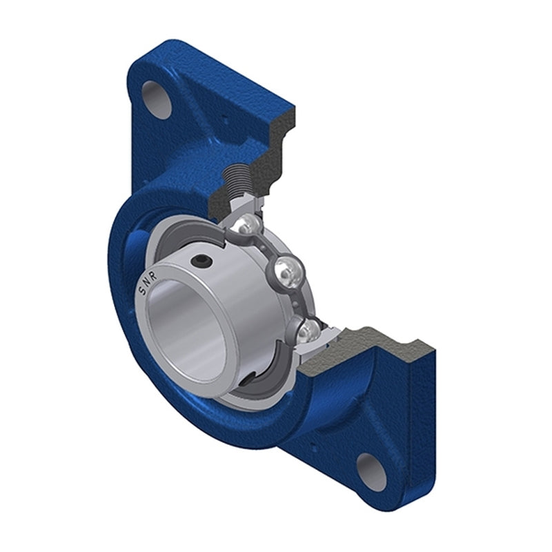 SNR USFE209 Metric Four Bolt Square Cast Iron Flange Housing with 45mm Bore Insert - Allow 2-3 Days