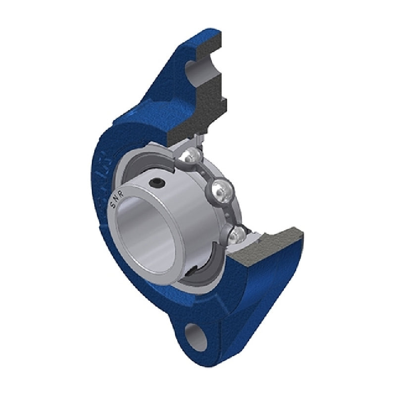 SNR USFLZ206 Metric Two Bolt Oval Cast Iron Flange Housing with 30mm Bore Insert - Allow 2-3 Days