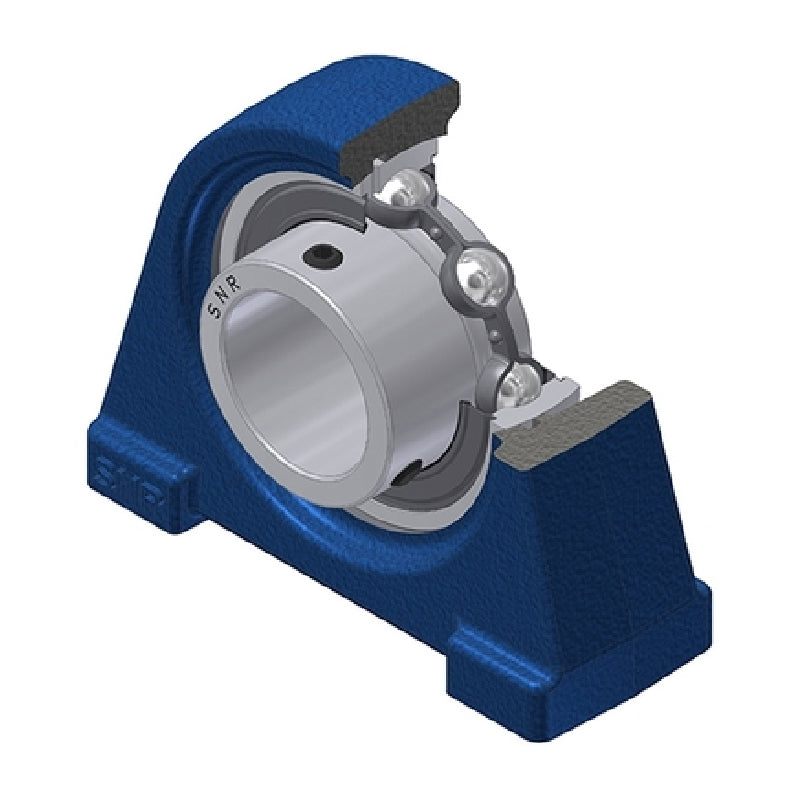 SNR USPAE208 Threaded Base Small Footprint Metric Pillow / Plummer Block Housing Supplied with 40mm Bore Insert