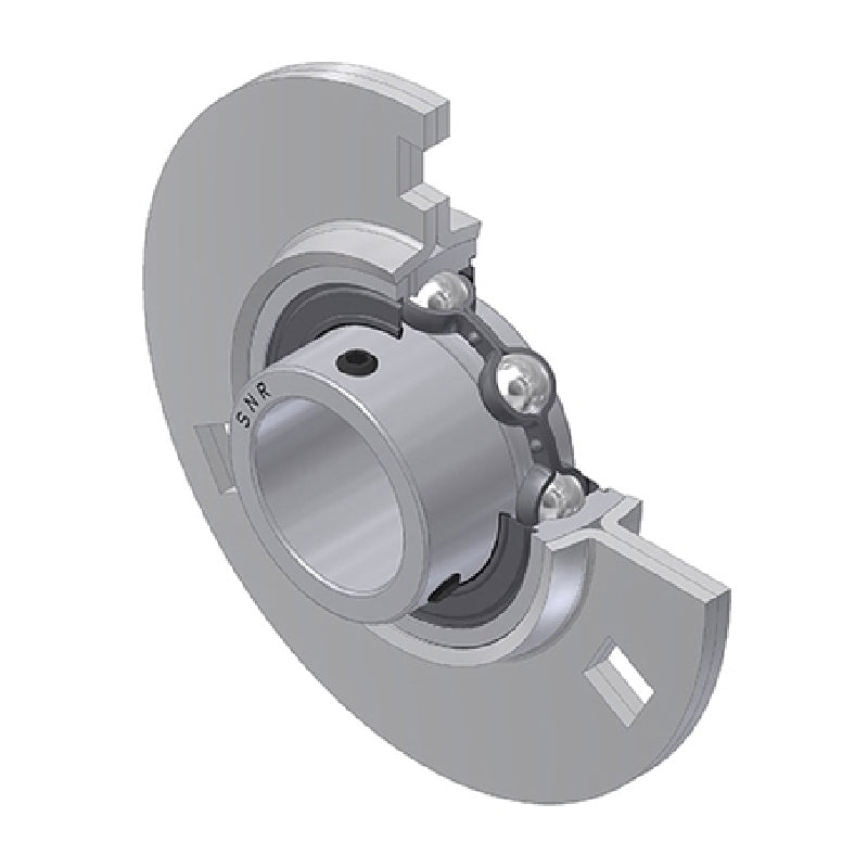SNR USPF207 Round 3 Bolt Pressed Steel Bearing Housing with 35mm Insert - Allow 2-3 Days