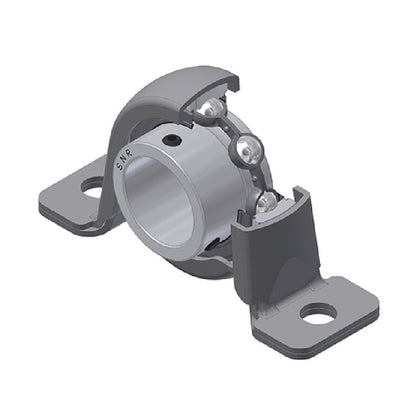 SNR USPP201 Metric Pressed Steel Two Bolt Plummer Block Housing with 12mm Insert - Allow 2-3 Days
