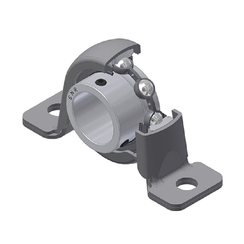 SNR USPP202 Metric Pressed Steel Two Bolt Plummer Block Housing with 15mm Insert - Allow 2-3 Days