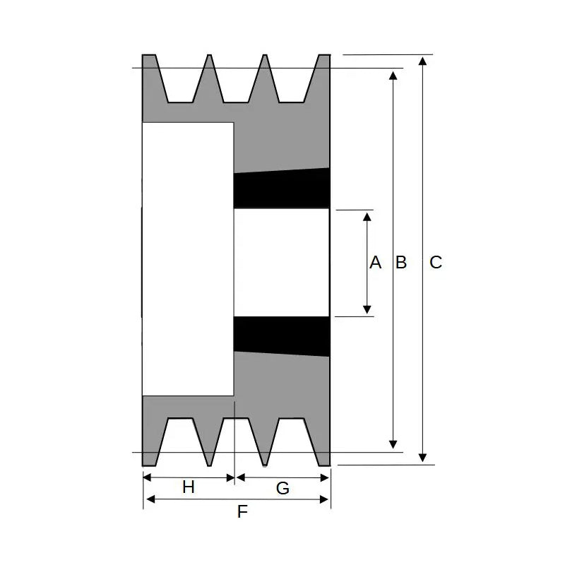 85X3SPA 85mm Pitch Diameter SPA Section Tapered Locking Bush Type Pulley with 3 Grooves (Bush not Incl.)