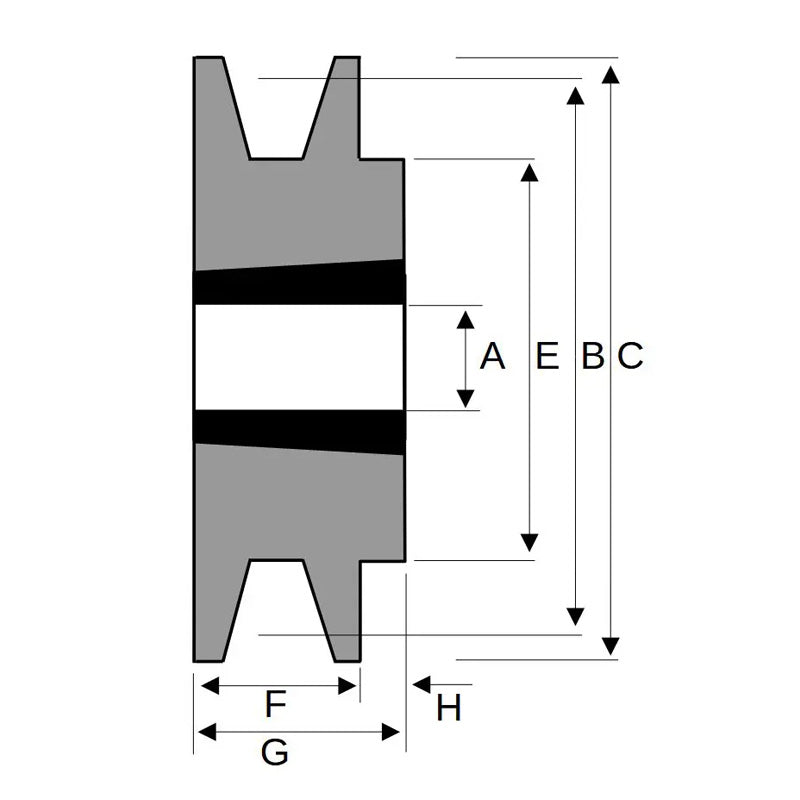 112X1SPZ 112mm Pitch Diameter SPZ Section Tapered Locking Bush Type Pulley with 1 Groove (Bush not Incl.)
