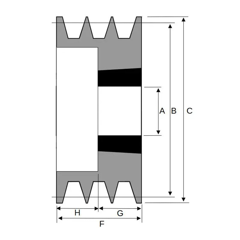 67X3SPZ 67mm Pitch Diameter SPZ Section Tapered Locking Bush Type Pulley with 3 Grooves (Bush not Incl.)