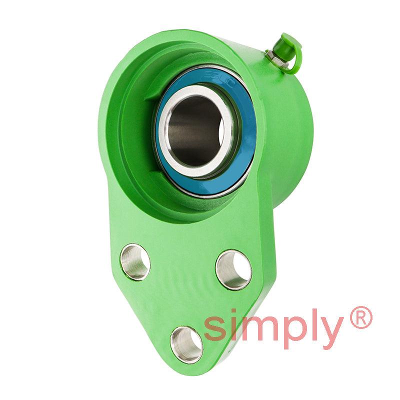 SSBFBLPL209 Metric Thermo Plastic Three Bolt Bracket Flange Housing with 45mm Bore Stainless Insert