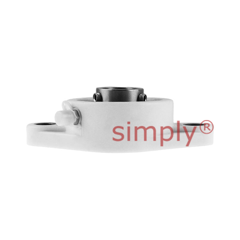 SSBFLPL205 Metric Thermo Plastic Two Bolt Oval Flange Housing with 25mm Bore Stainless Insert