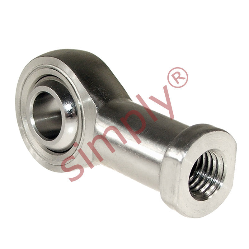 Budget SSPHS8 Right Hand Stainless Steel / PTFE Lined Plain Female Rod End 8mm Bore M8x1.25 Thread